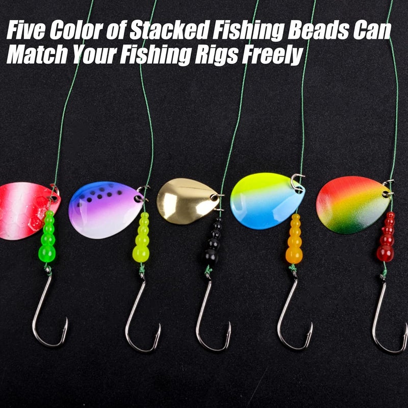 SILANON Stacked Fishing Beads,200pcs Plastic Fishing Lure Beads Tackle Trout Beads Tapered Bead Fishing Lure Making Supplies for Walleye Rig Inline Spinner Rig Saltwater Freshwater - Image 4